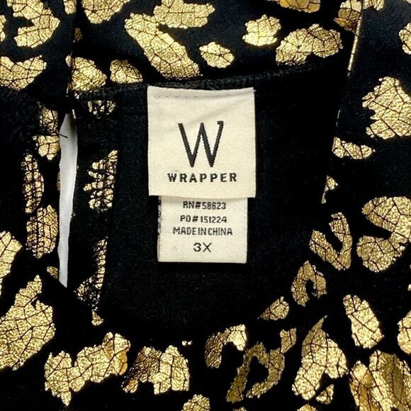Wrapper Dress Womens Sz 3X Gold & Black Halter Neck Leopard Print Formal Elegant - Picture 9 of 13